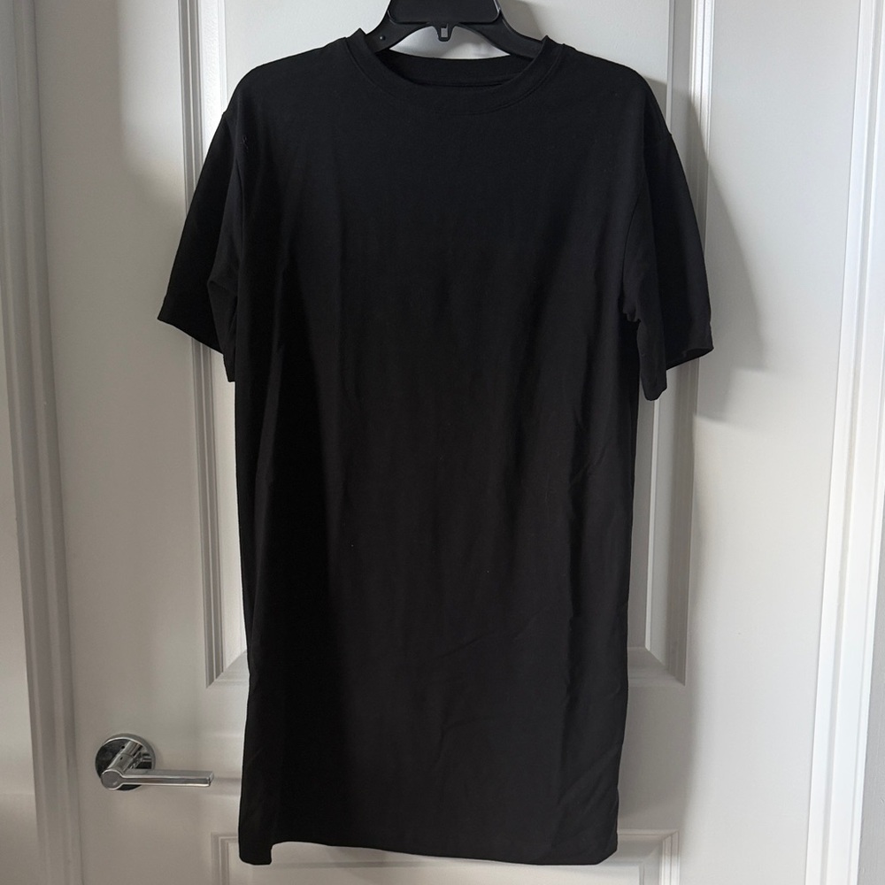 Black Short Sleeve Oversized T-Shirt Dress
